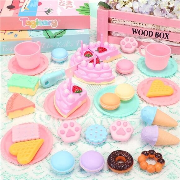 30 PCS Kitchen Pretend Play Toys Kids Plastic Toys Tea Set - Picture 2 of 7